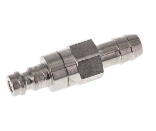 Stainless steel DN 5 Air Coupling Plug 9 mm Hose Pillar Double Shut-Off
