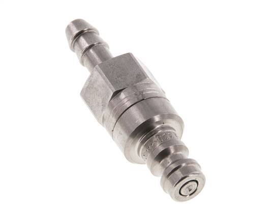 Stainless steel DN 5 Air Coupling Plug 6 mm Hose Pillar Double Shut-Off