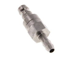 Stainless steel DN 5 Air Coupling Plug 6 mm Hose Pillar Double Shut-Off
