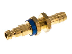 Brass DN 5 Blue-Coded Air Coupling Plug 9 mm Hose Pillar Bulkhead