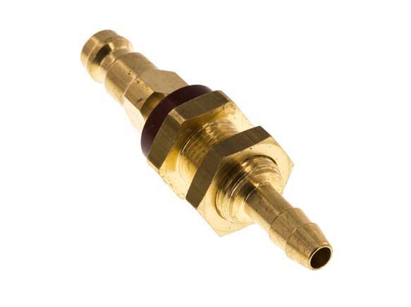 Brass DN 5 Brown-Coded Air Coupling Plug 6 mm Hose Pillar Bulkhead