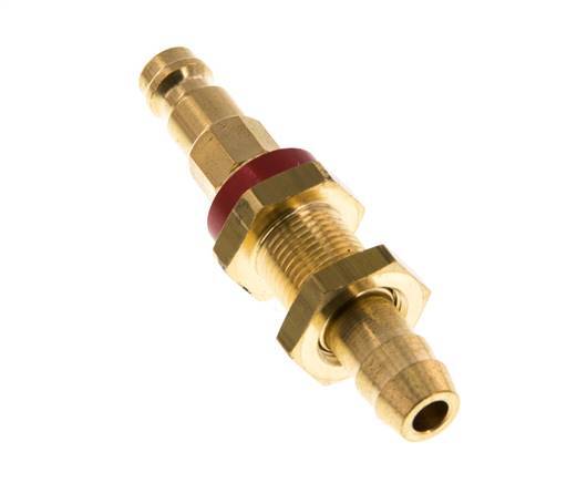 Brass DN 5 Red-Coded Air Coupling Plug 9 mm Hose Pillar Bulkhead