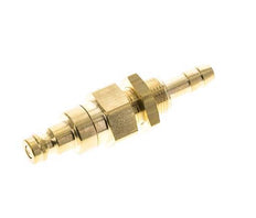 Brass DN 5 Air Coupling Plug 6 mm Hose Pillar Bulkhead Double Shut-Off