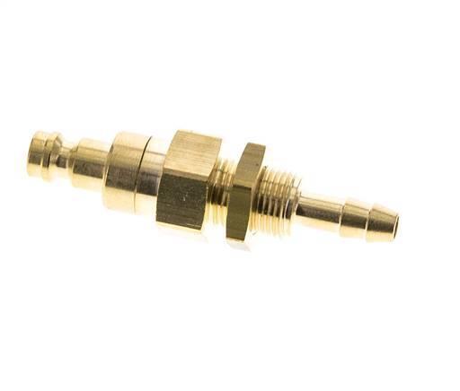Brass DN 5 Air Coupling Plug 6 mm Hose Pillar Bulkhead Double Shut-Off