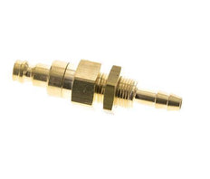 Brass DN 5 Air Coupling Plug 6 mm Hose Pillar Bulkhead Double Shut-Off