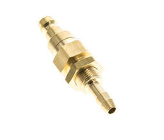 Brass DN 5 Air Coupling Plug 6 mm Hose Pillar Bulkhead Double Shut-Off