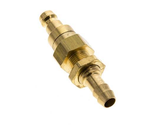 Brass DN 5 Air Coupling Plug 8 mm Hose Pillar Bulkhead Double Shut-Off