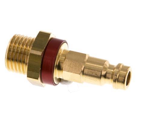 Brass DN 5 Red-Coded Air Coupling Plug G 1/4 inch Male