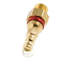 Brass DN 5 Red Air Coupling Plug G 1/4 inch Male Double Shut-Off