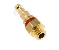 Brass DN 5 Red Air Coupling Plug G 1/4 inch Male Double Shut-Off
