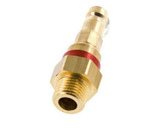 Brass DN 5 Red Air Coupling Plug G 1/4 inch Male Double Shut-Off