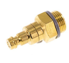 Brass DN 5 Air Coupling Plug G 3/8 inch Male Double Shut-Off