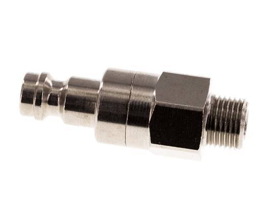 Nickel-plated Brass DN 5 Air Coupling Plug G 1/8 inch Male Double Shut-Off