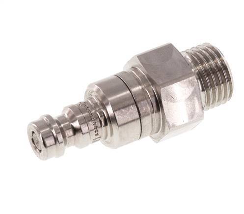 Stainless Steel 316L DN 5 Air Coupling Plug G 1/4 inch Male Double Shut-Off
