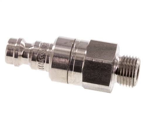 Stainless Steel 316L DN 5 Air Coupling Plug G 1/8 inch Male Double Shut-Off