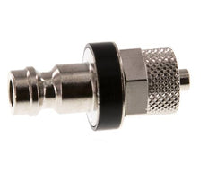 Latón niquelado DN 5 Negro Tapón de acoplamiento de aire 4x6 mm Tuerca de unión