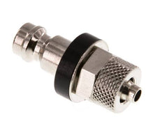 Latón niquelado DN 5 Negro Tapón de acoplamiento de aire 4x6 mm Tuerca de unión