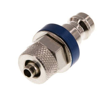 Latón niquelado DN 5 Azul Tapón de acoplamiento de aire 4x6 mm Tuerca de unión