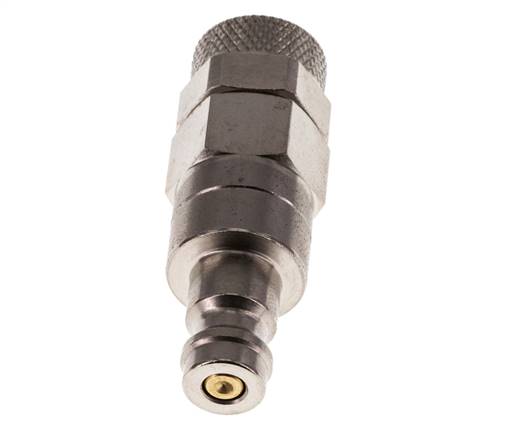 Latón niquelado Tapón de acoplamiento de aire DN 5 Tuerca de unión 6x8 mm Doble cierre