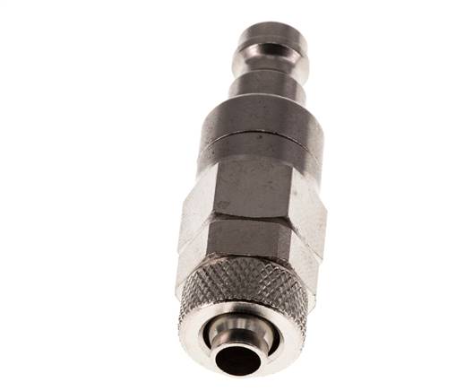 Latón niquelado Tapón de acoplamiento de aire DN 5 Tuerca de unión 6x8 mm Doble cierre