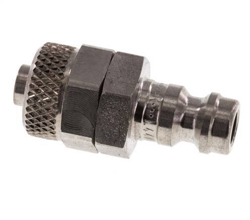 Stainless Steel 316L DN 5 Air Coupling Plug 6x8 mm Union Nut