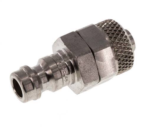 Stainless Steel 316L DN 5 Air Coupling Plug 6x8 mm Union Nut