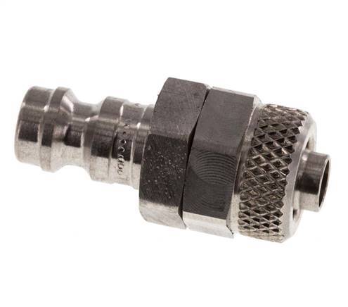 Stainless Steel 316L DN 5 Air Coupling Plug 6x8 mm Union Nut