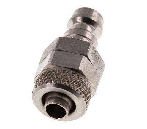 Stainless Steel 316L DN 5 Air Coupling Plug 6x8 mm Union Nut
