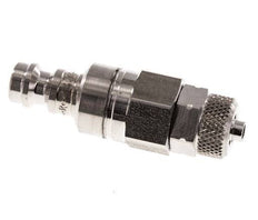 Stainless Steel 316L DN 5 Air Coupling Plug 4x6 mm Union Nut Double Shut-Off