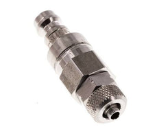 Stainless Steel 316L DN 5 Air Coupling Plug 4x6 mm Union Nut Double Shut-Off