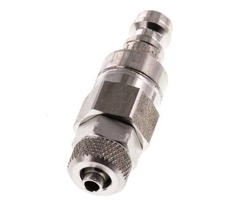 Stainless Steel 316L DN 5 Air Coupling Plug 4x6 mm Union Nut Double Shut-Off
