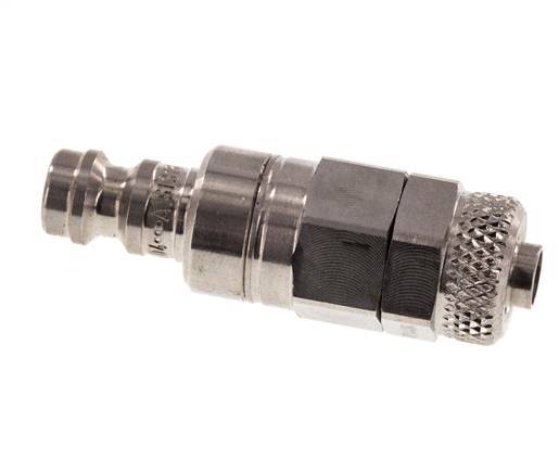 Stainless Steel 316L DN 5 Air Coupling Plug 6x8 mm Union Nut Double Shut-Off