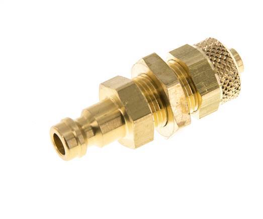 Brass DN 5 Air Coupling Plug 6x8 mm Union Nut Bulkhead