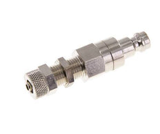 Nickel-plated Brass DN 5 Air Coupling Plug 4x6 mm Union Nut Bulkhead Double Shut-Off
