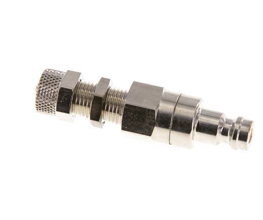Nickel-plated Brass DN 5 Air Coupling Plug 4x6 mm Union Nut Bulkhead Double Shut-Off