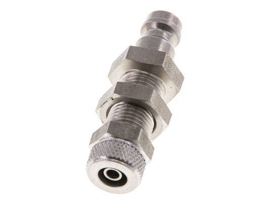Stainless steel DN 5 Air Coupling Plug 4x6 mm Union Nut Bulkhead