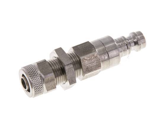 Stainless steel DN 5 Air Coupling Plug 6x8 mm Union Nut Bulkhead Double Shut-Off