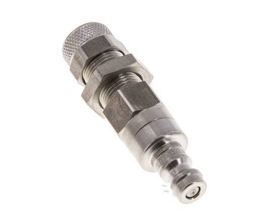 Stainless steel DN 5 Air Coupling Plug 6x8 mm Union Nut Bulkhead Double Shut-Off