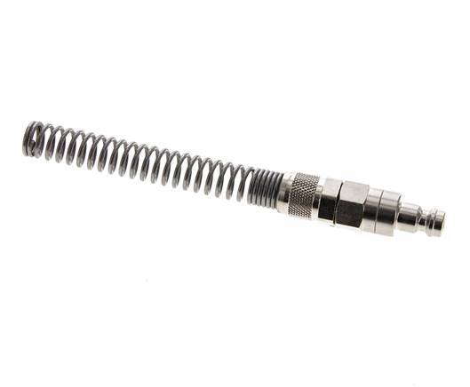 Nickel-plated Brass DN 5 Air Coupling Plug 6x8 mm Union Nut Bend-Protect Double Shut-Off