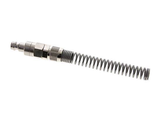 Nickel-plated Brass DN 5 Air Coupling Plug 6x8 mm Union Nut Bend-Protect Double Shut-Off