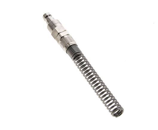 Nickel-plated Brass DN 5 Air Coupling Plug 6x8 mm Union Nut Bend-Protect Double Shut-Off