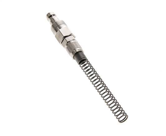 Nickel-plated Brass DN 5 Air Coupling Plug 4x6 mm Union Nut Bend-Protect Double Shut-Off