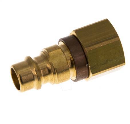 Brass DN 7.2 (Euro) Brown-Coded Air Coupling Plug G 1/4 inch Female