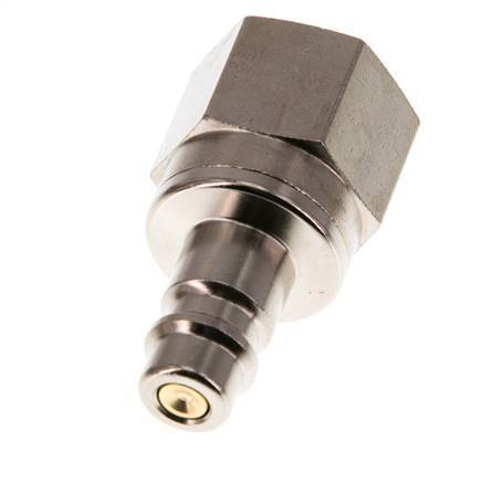 Nickel-plated Brass DN 7.2 (Euro) Air Coupling Plug G 1/4 inch Female Double Shut-Off