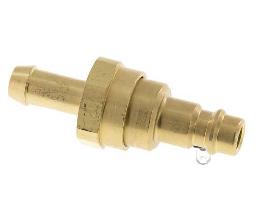 Brass DN 7.2 (Euro) Air Coupling Plug 9 mm Hose Pillar with Check Valve