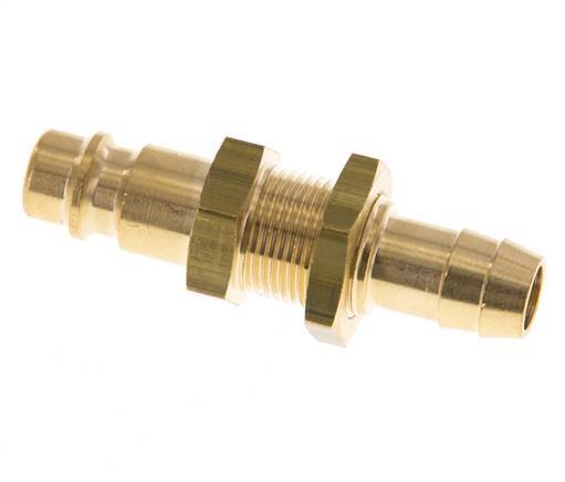 Brass DN 7.2 (Euro) Air Coupling Plug 10 mm Hose Pillar Bulkhead