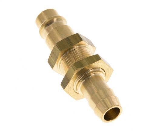 Brass DN 7.2 (Euro) Air Coupling Plug 10 mm Hose Pillar Bulkhead