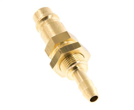 Brass DN 7.2 (Euro) Air Coupling Plug 6 mm Hose Pillar Bulkhead