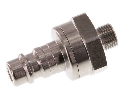 Stainless steel DN 7.2 (Euro) Air Coupling Plug G 1/8 inch Male Double Shut-Off