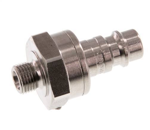 Stainless steel DN 7.2 (Euro) Air Coupling Plug G 1/8 inch Male Double Shut-Off